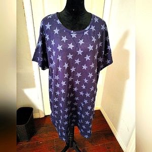 Kensie Fleece Star Print Sleep Shirt Size 2x Plus NWT